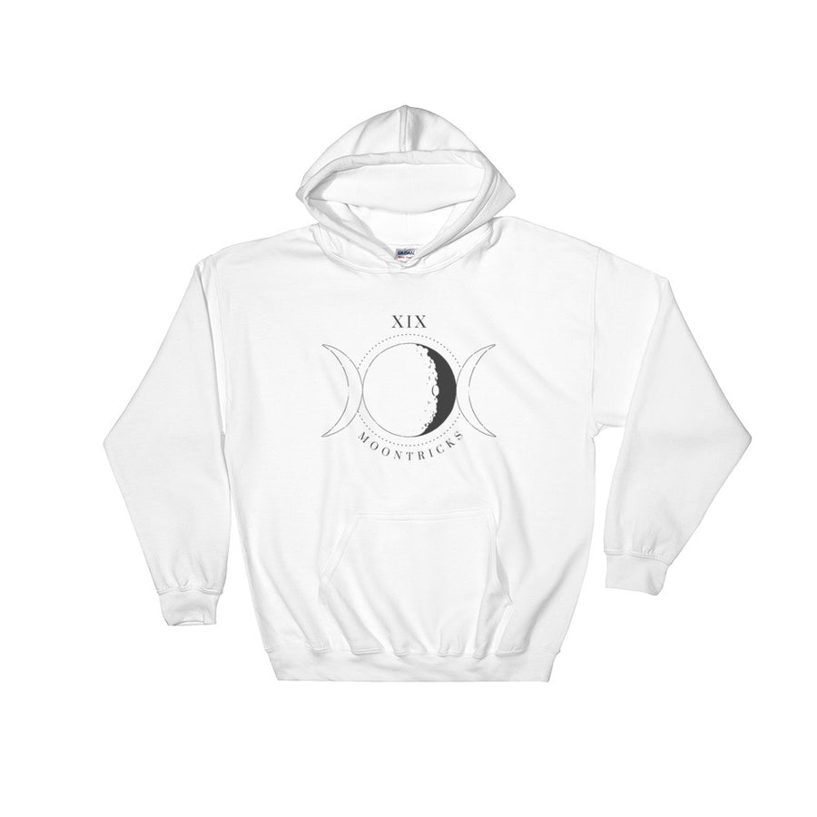 Moons XIX White Hooded Sweatshirt